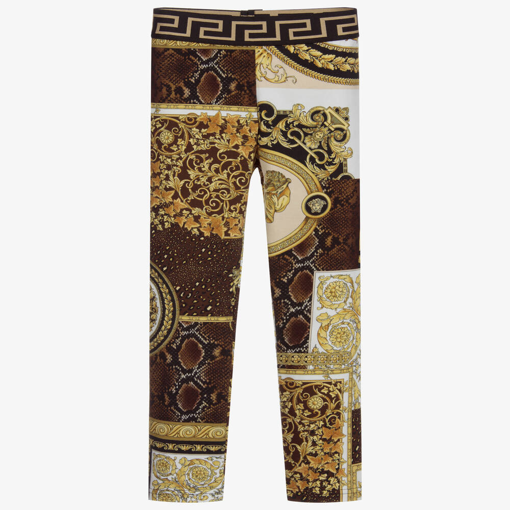 Versace-Gold Barocco Leggings | Childrensalon Outlet