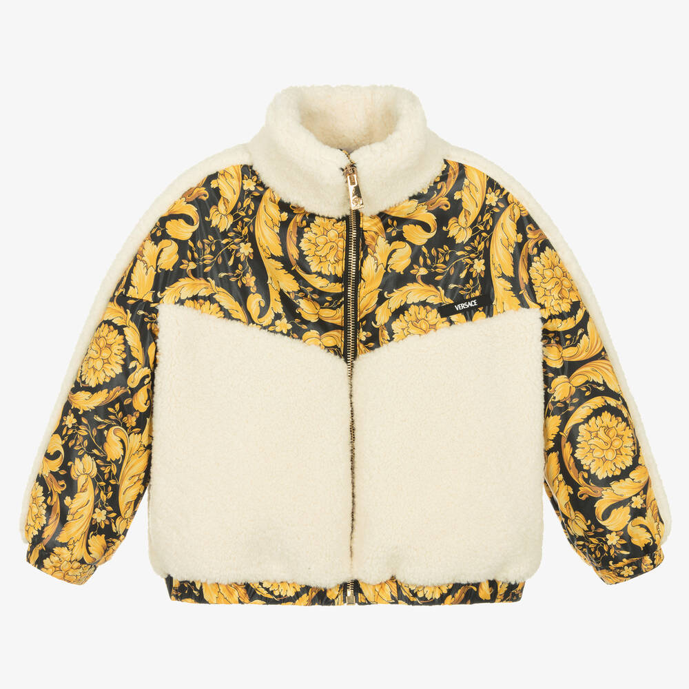 Versace - Goldene Barocco Teddy-Fleecejacke | Childrensalon