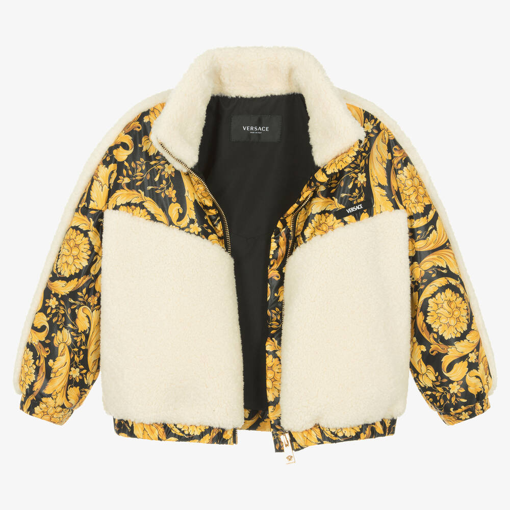 Versace-Gold Barocco & Teddy Fleece Jacket | Childrensalon Outlet