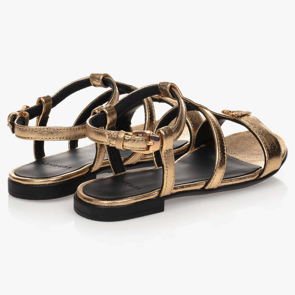 Versace icon leather sandals cheap