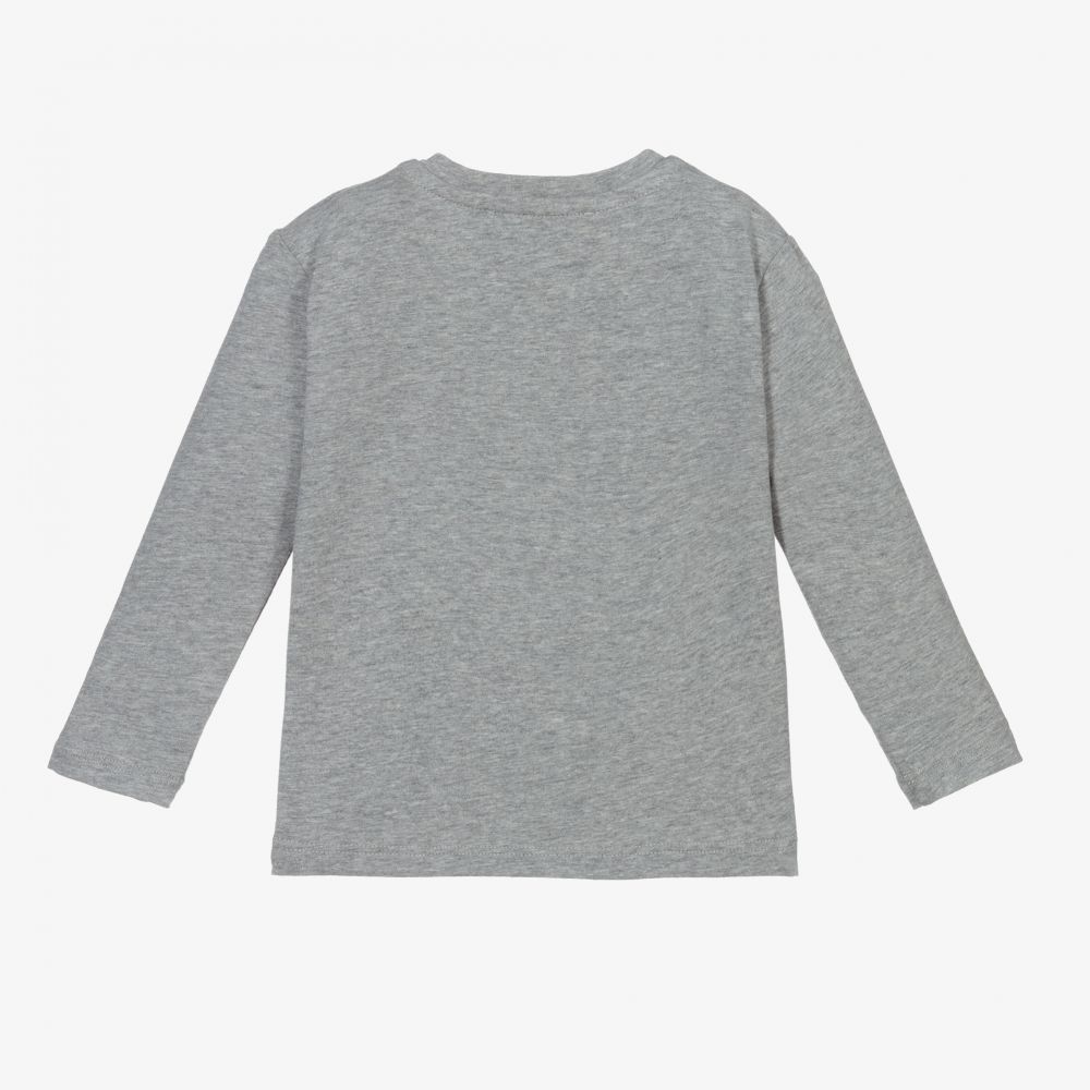 Versace-توب أطفال ولادي قطن جيرسي لون رمادي | Childrensalon Outlet