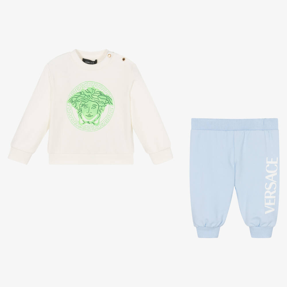 Versace tracksuit white new arrivals