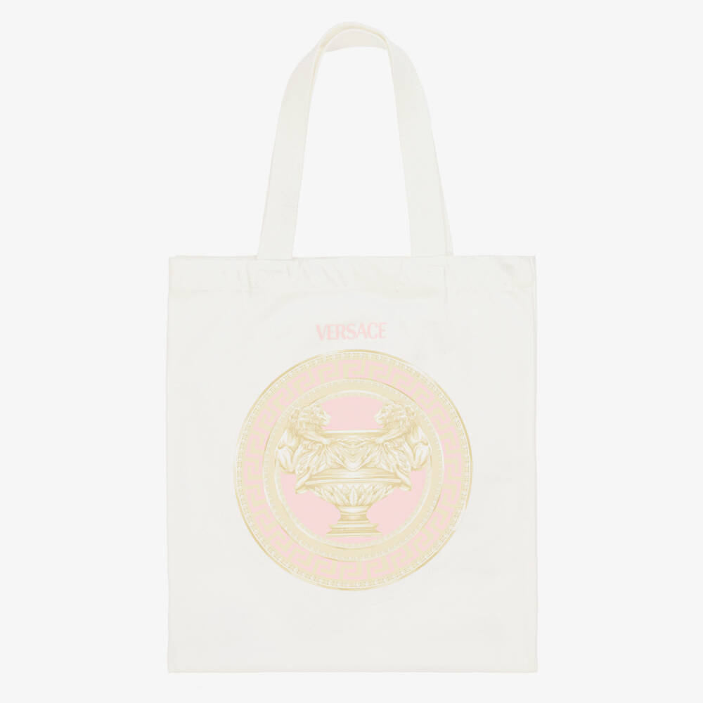 Versace-Ivory & Blush Designer Tote for Girls | Childrensalon Outlet