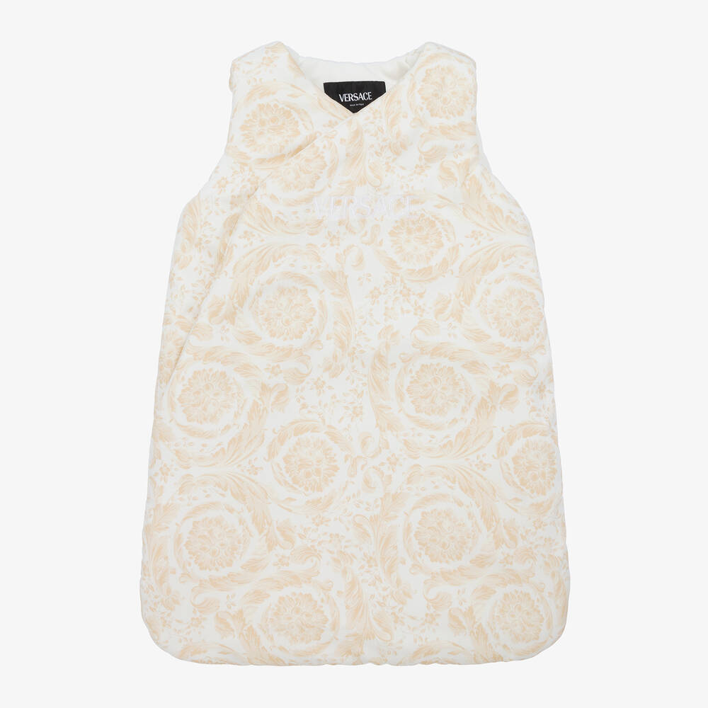 Versace-Ivory Cotton Barocco Sleeping Bag (58cm) | Childrensalon Outlet