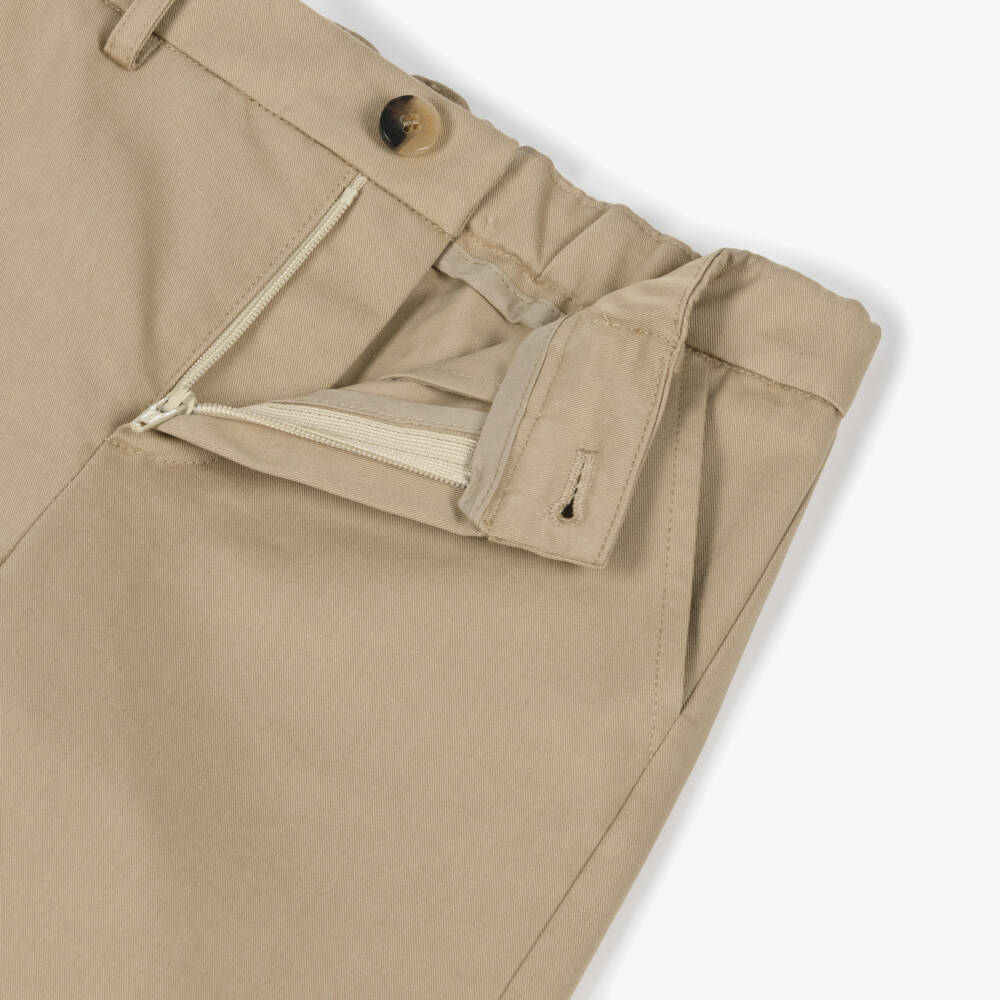Versace-Junior Boys Beige Cotton Chino Trousers | Childrensalon Outlet