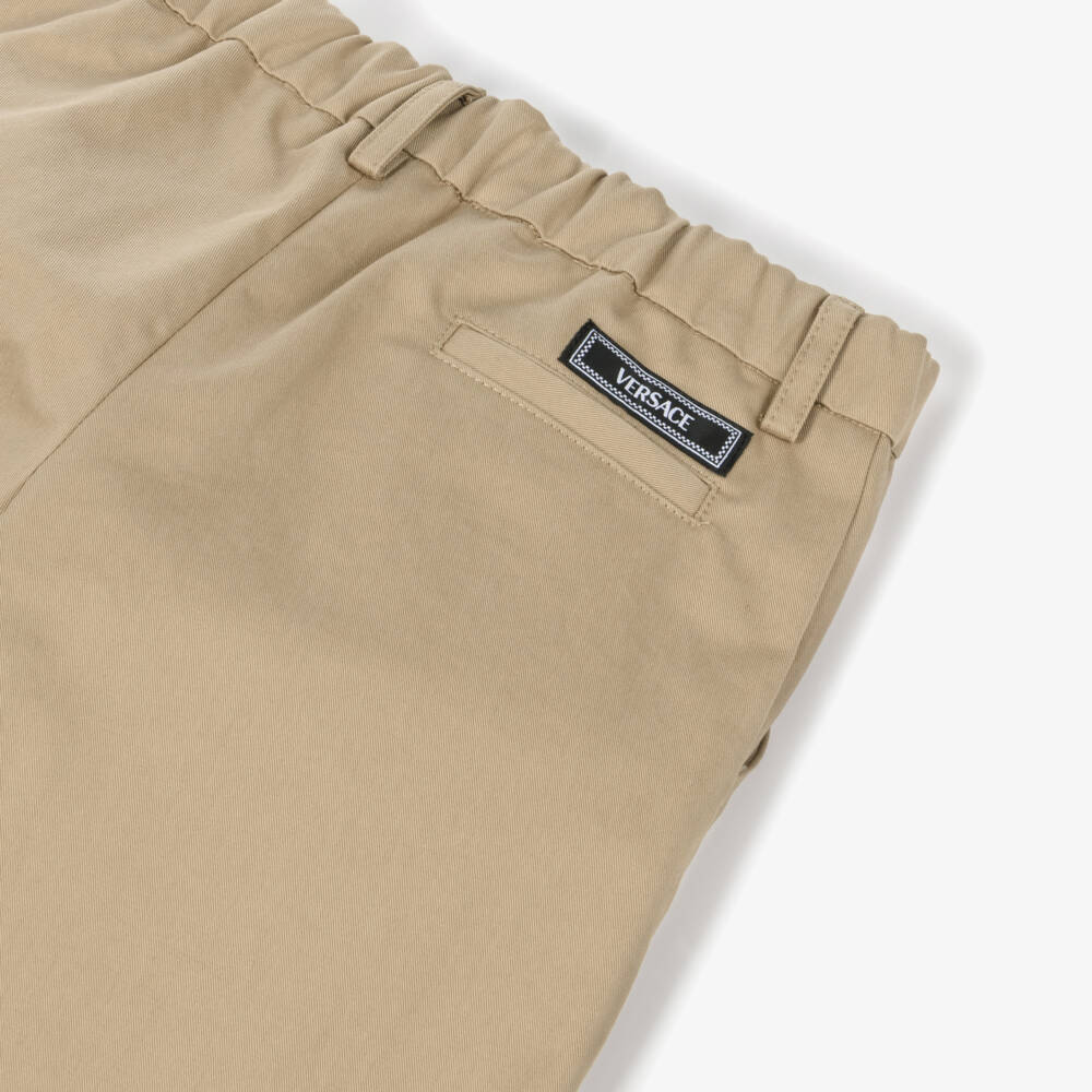 Versace-Junior Boys Beige Cotton Chino Trousers | Childrensalon Outlet