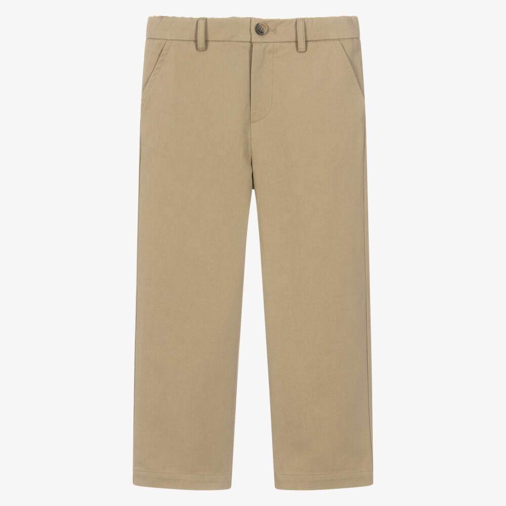 Versace-Junior Boys Beige Cotton Chino Trousers | Childrensalon Outlet
