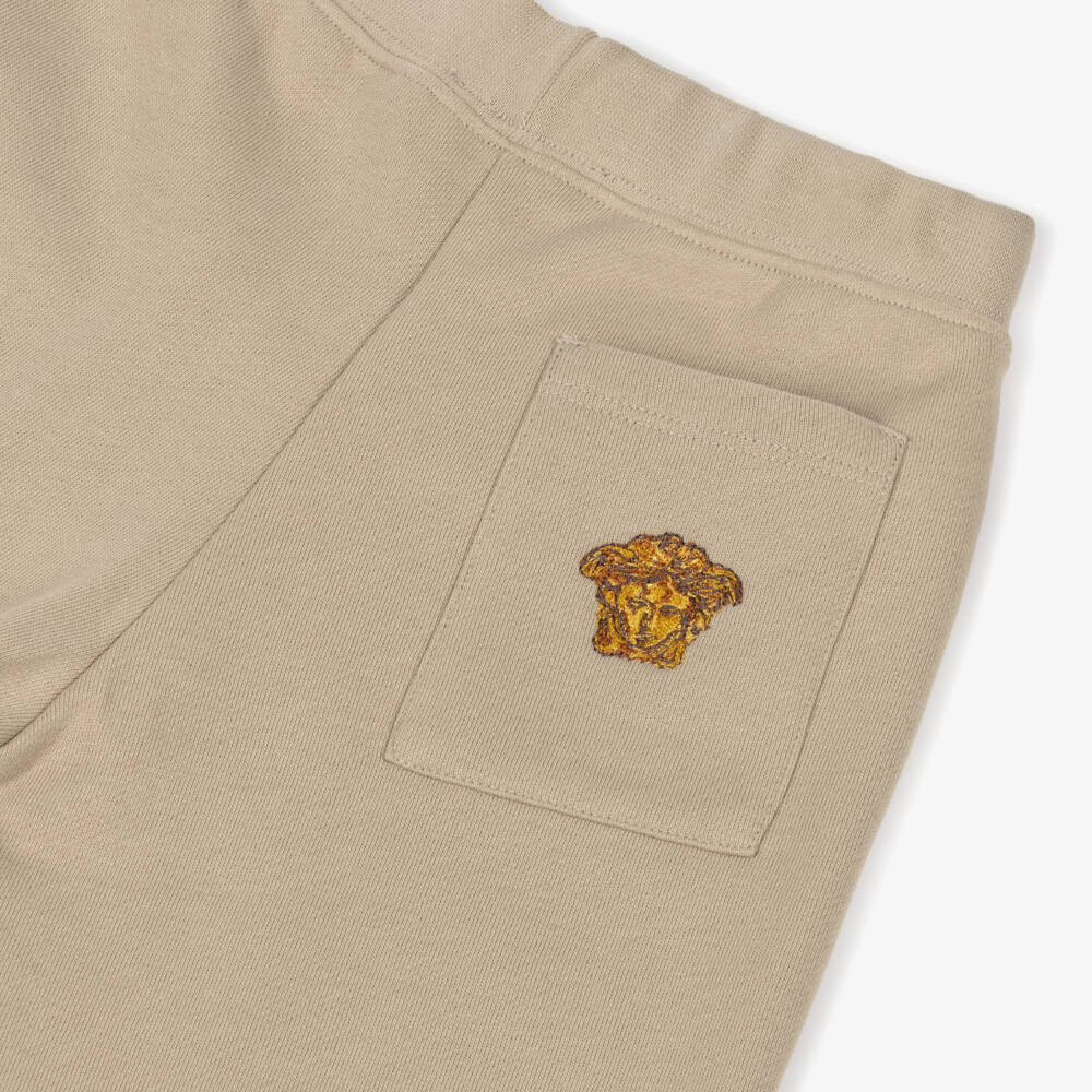 Versace-Бежевые джоггеры с логотипом Медуза для малышей | Childrensalon Outlet