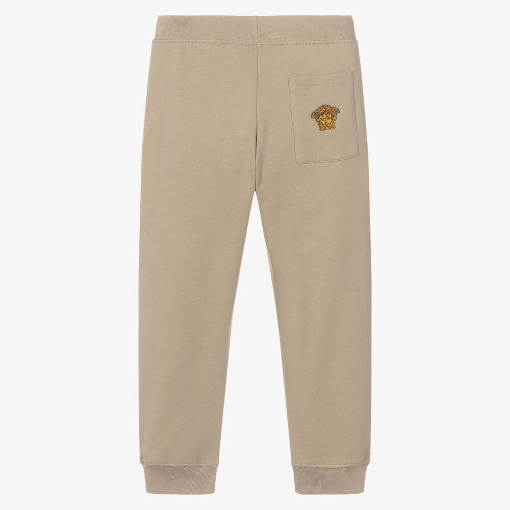 Versace-Бежевые джоггеры с логотипом Медуза для малышей | Childrensalon Outlet