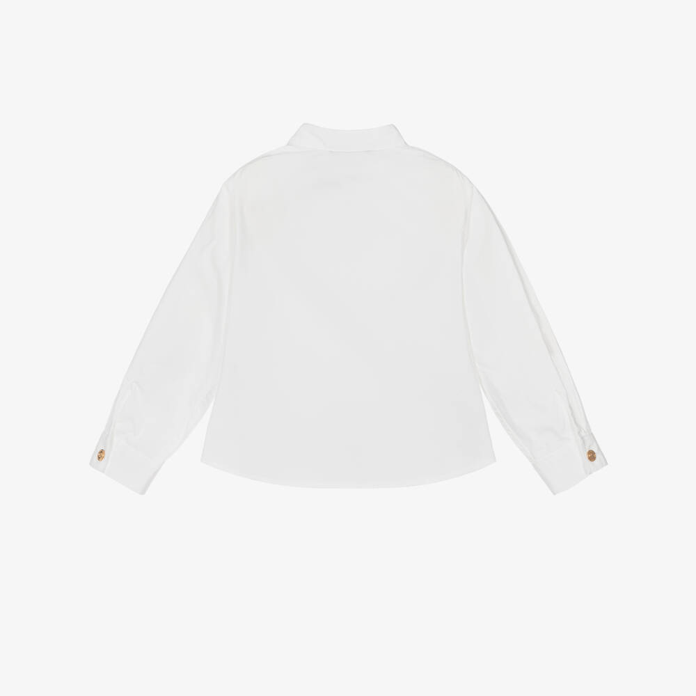 Versace-Junior Boys White Cotton Medusa Logo Shirt | Childrensalon Outlet