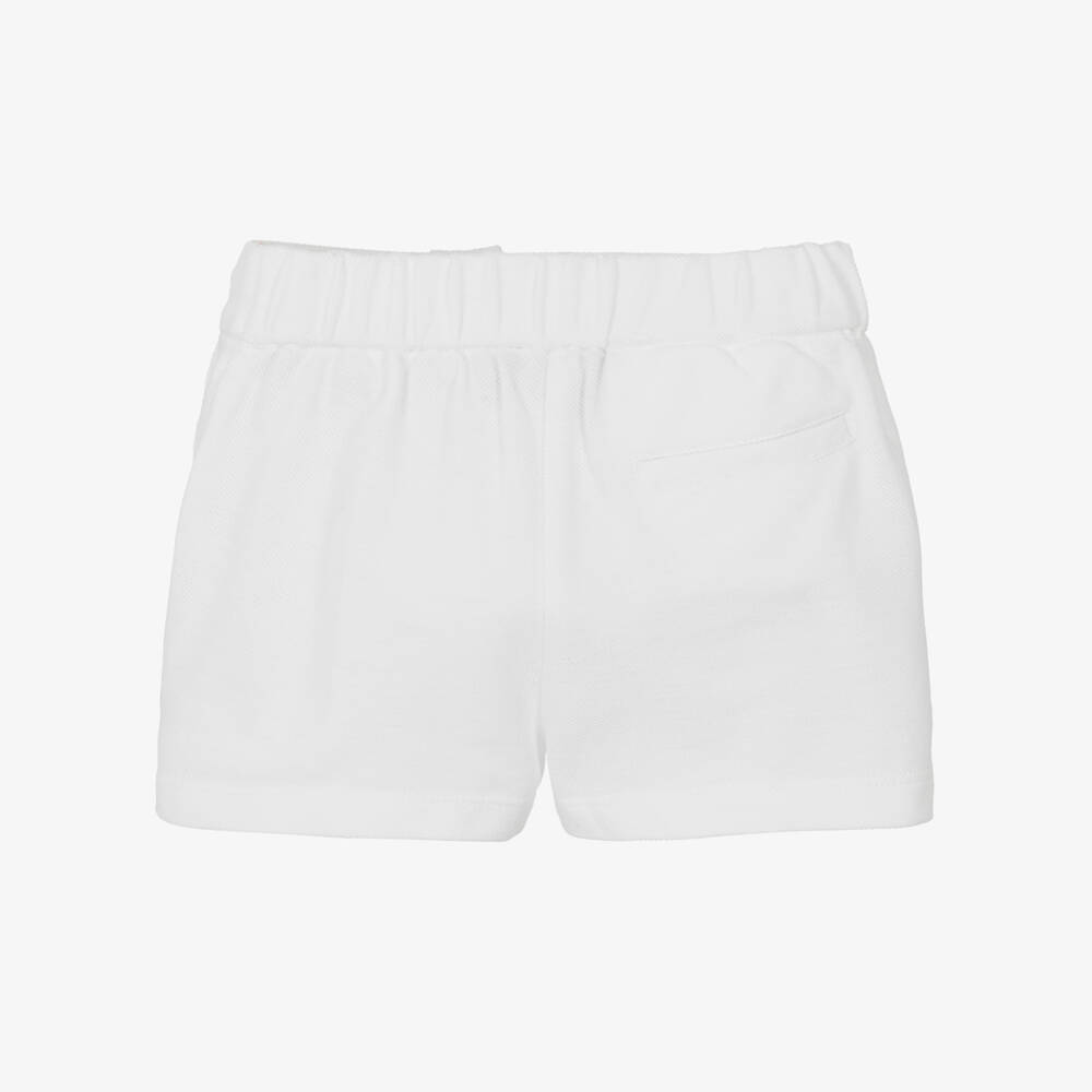 Versace-Junior Boys White Cotton Piqué Medusa Logo Shorts with Red Trim | Childrensalon Outlet