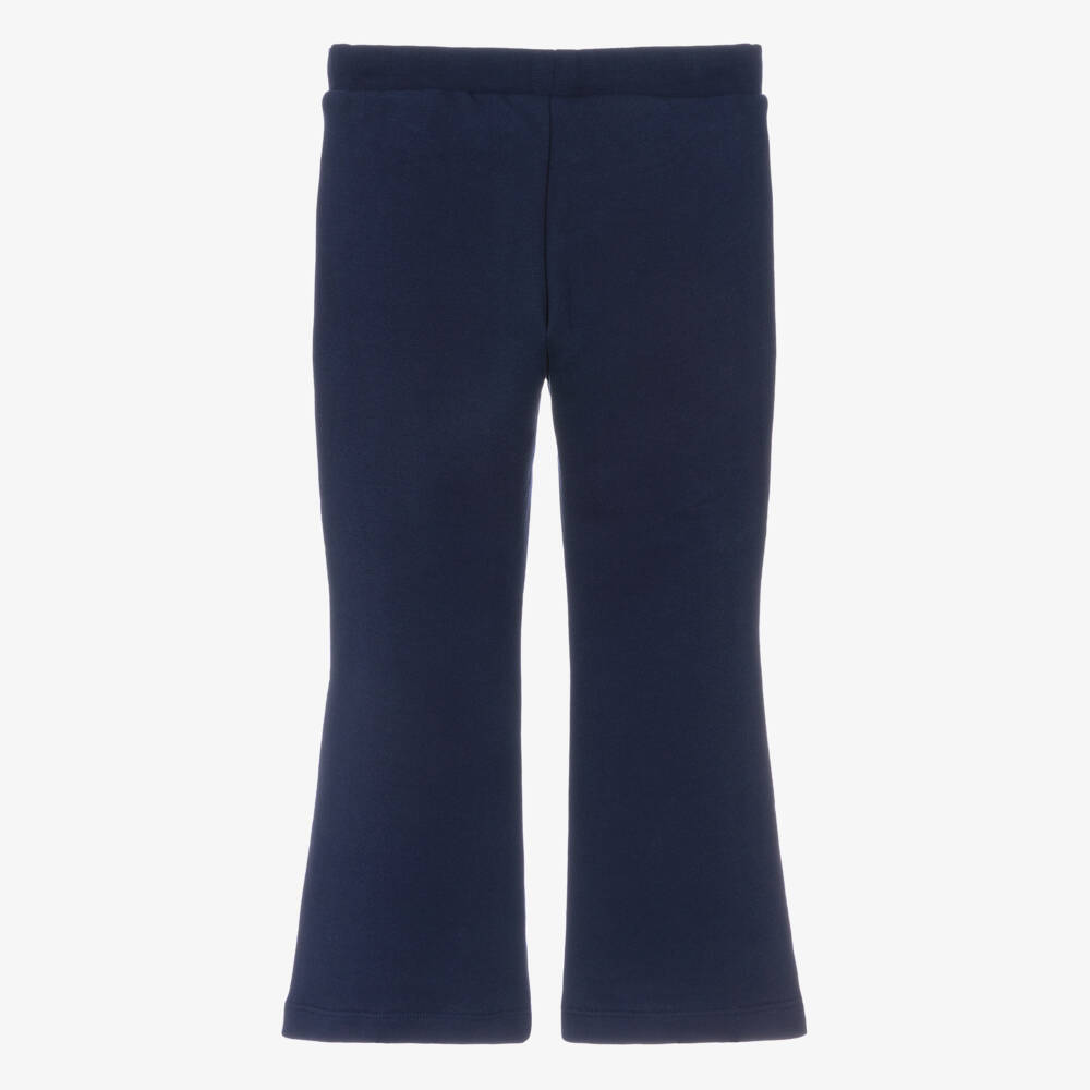 Versace-Синие хлопковые брюки с кристаллами для девочек | Childrensalon Outlet