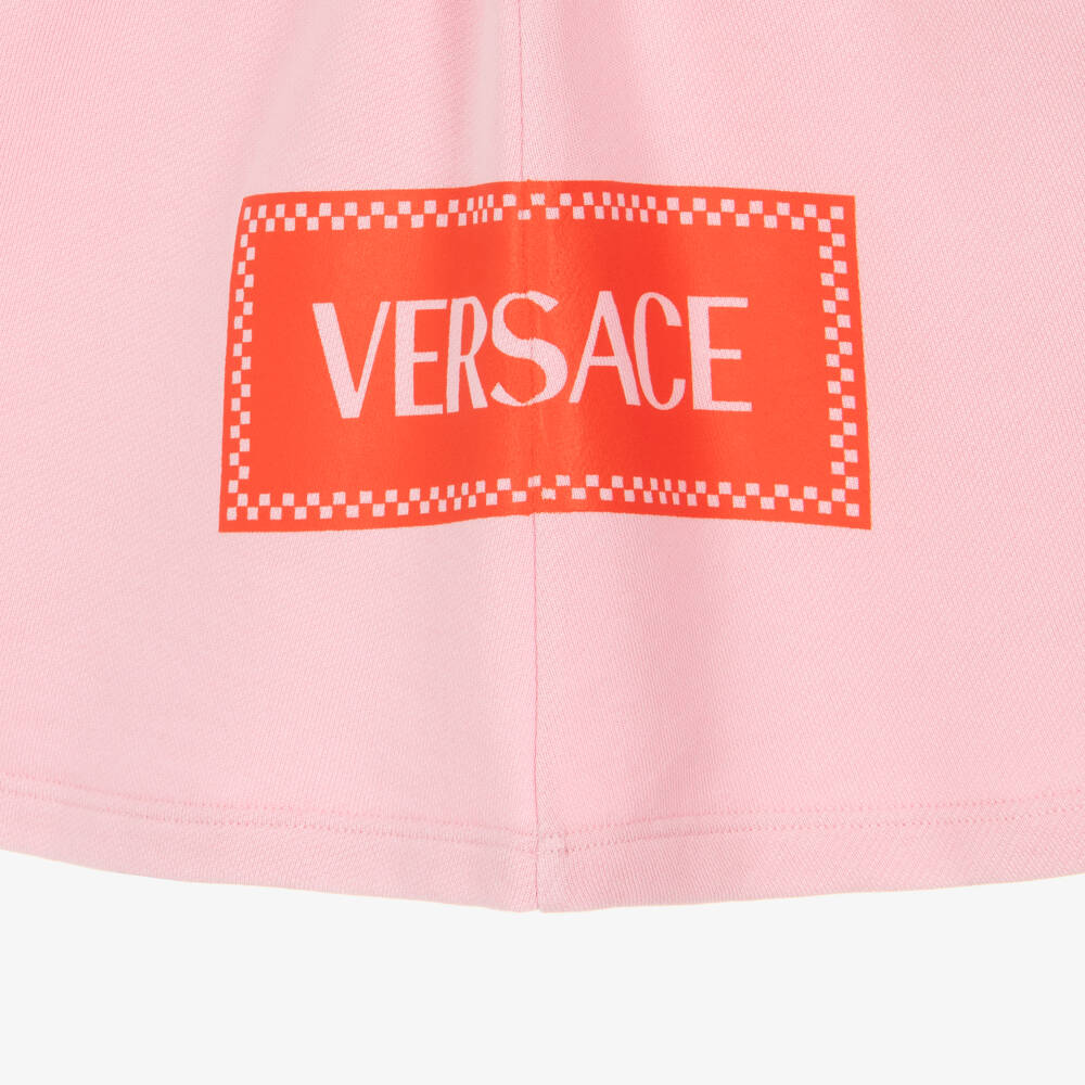 Versace-Junior Girls Pink Cotton Sweatshirt Jersey Dress | Childrensalon Outlet