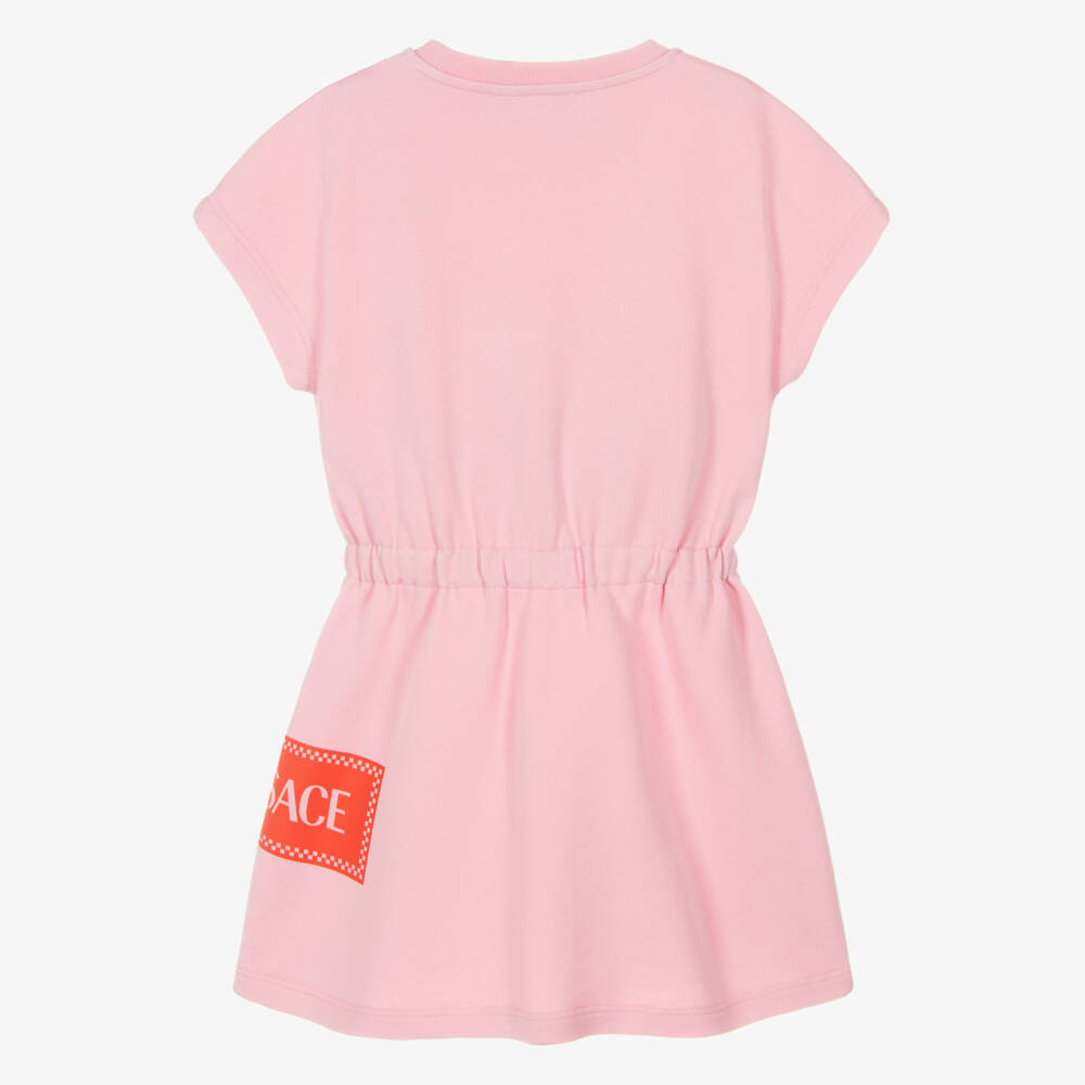 Versace-Junior Girls Pink Cotton Sweatshirt Jersey Dress | Childrensalon Outlet
