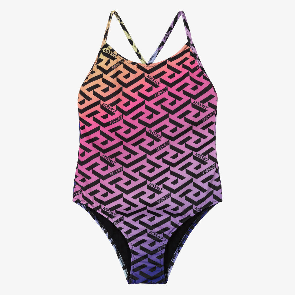 Versace - Maillot de bain multicolore Greca | Childrensalon