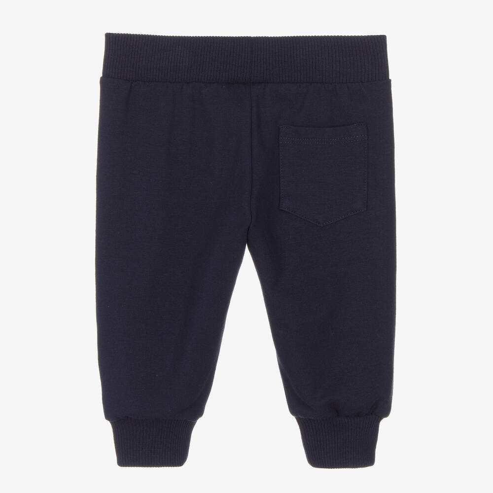 Versace-Navy Blue & Gold Cotton Joggers | Childrensalon Outlet