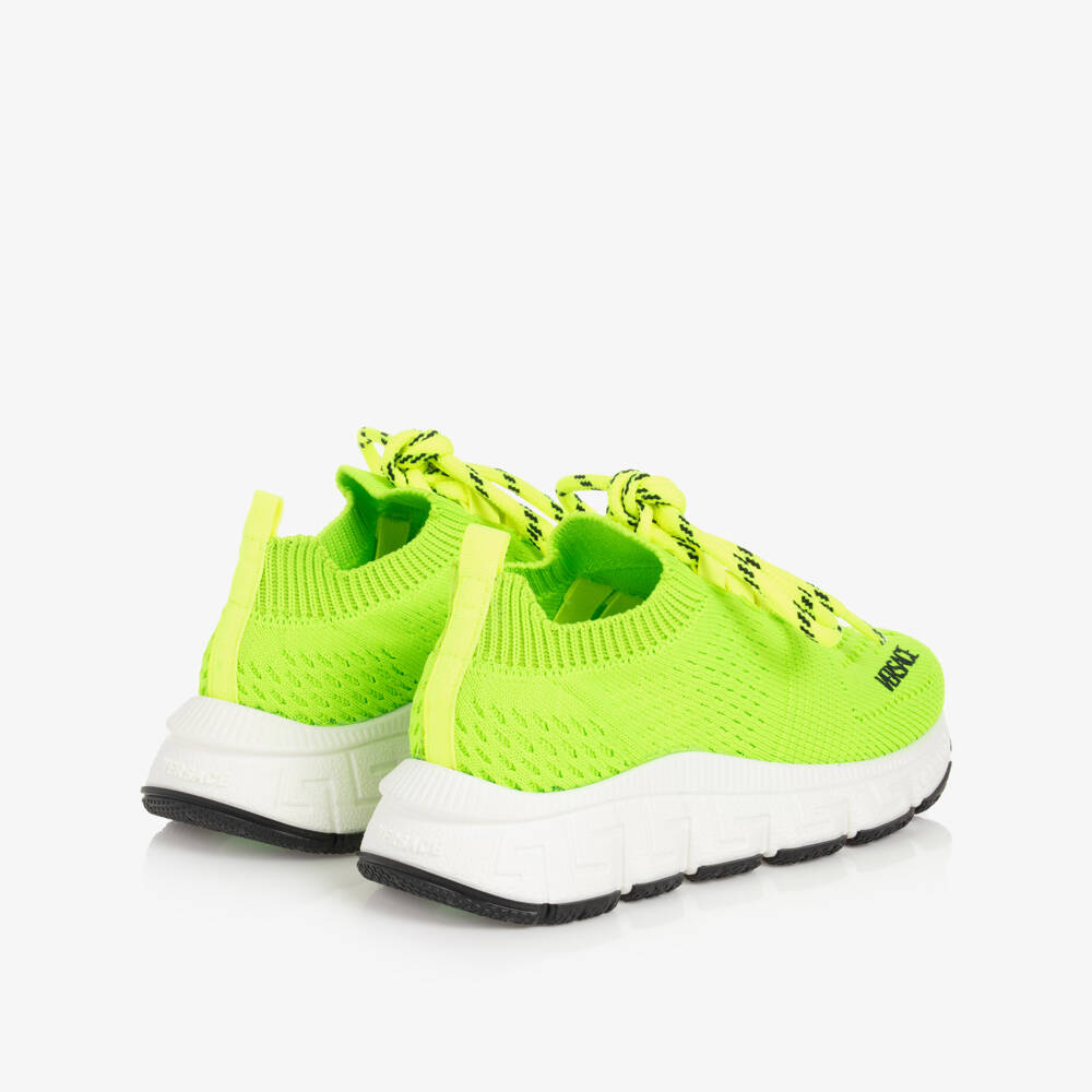 Versace-Neon Green Knitted Trigreca Trainers | Childrensalon Outlet