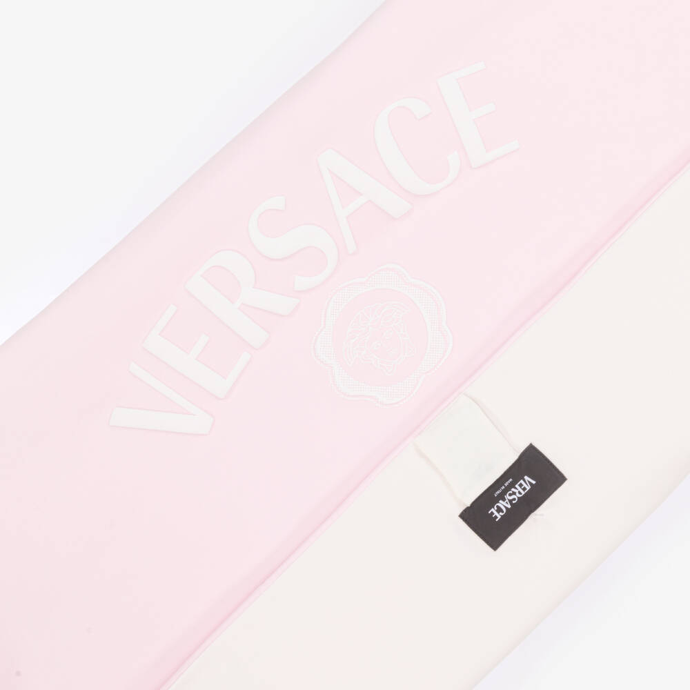 Versace-Pink Cotton Jersey Padded Blanket (70cm) | Childrensalon Outlet