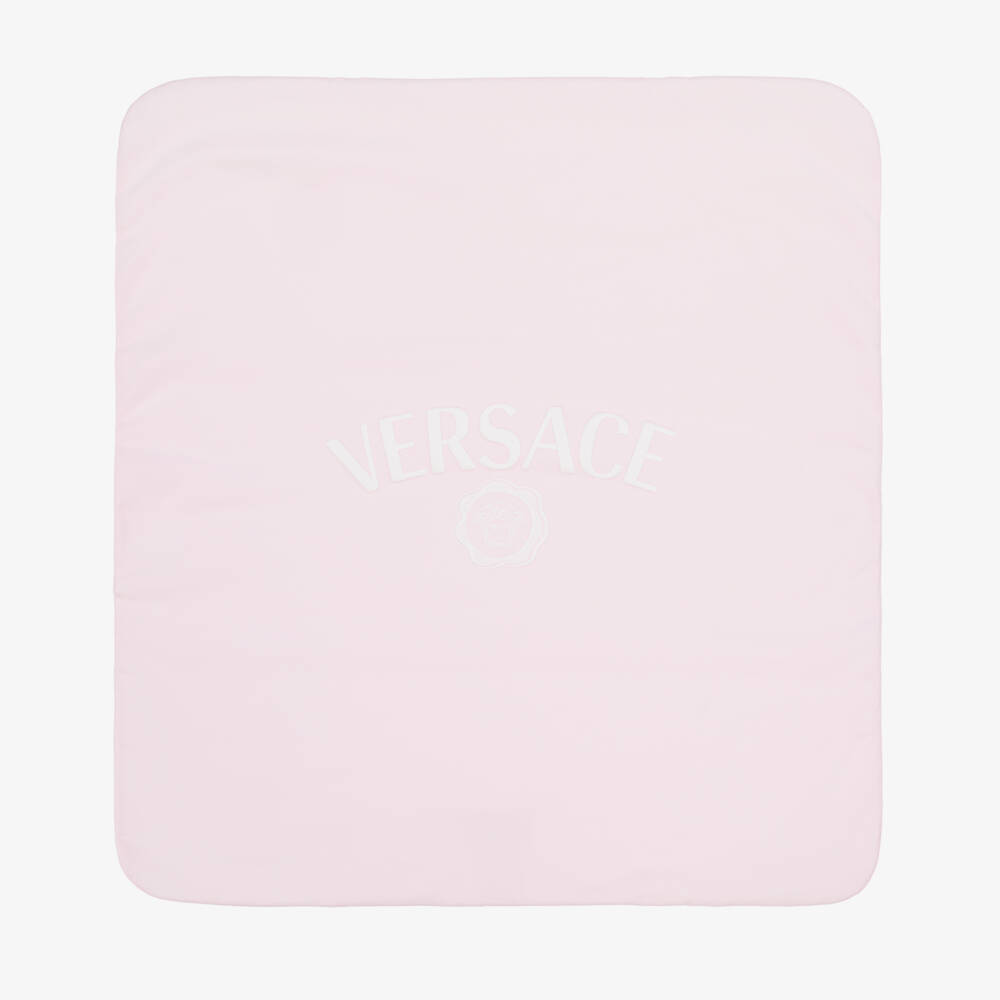 Versace-Pink Cotton Jersey Padded Blanket (70cm) | Childrensalon Outlet