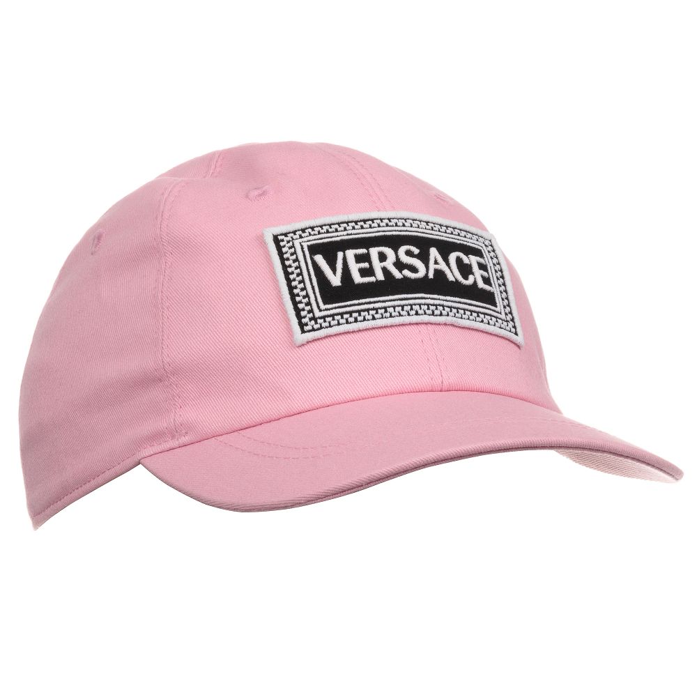 Versace - Pink Cotton Twill Logo Cap | Childrensalon
