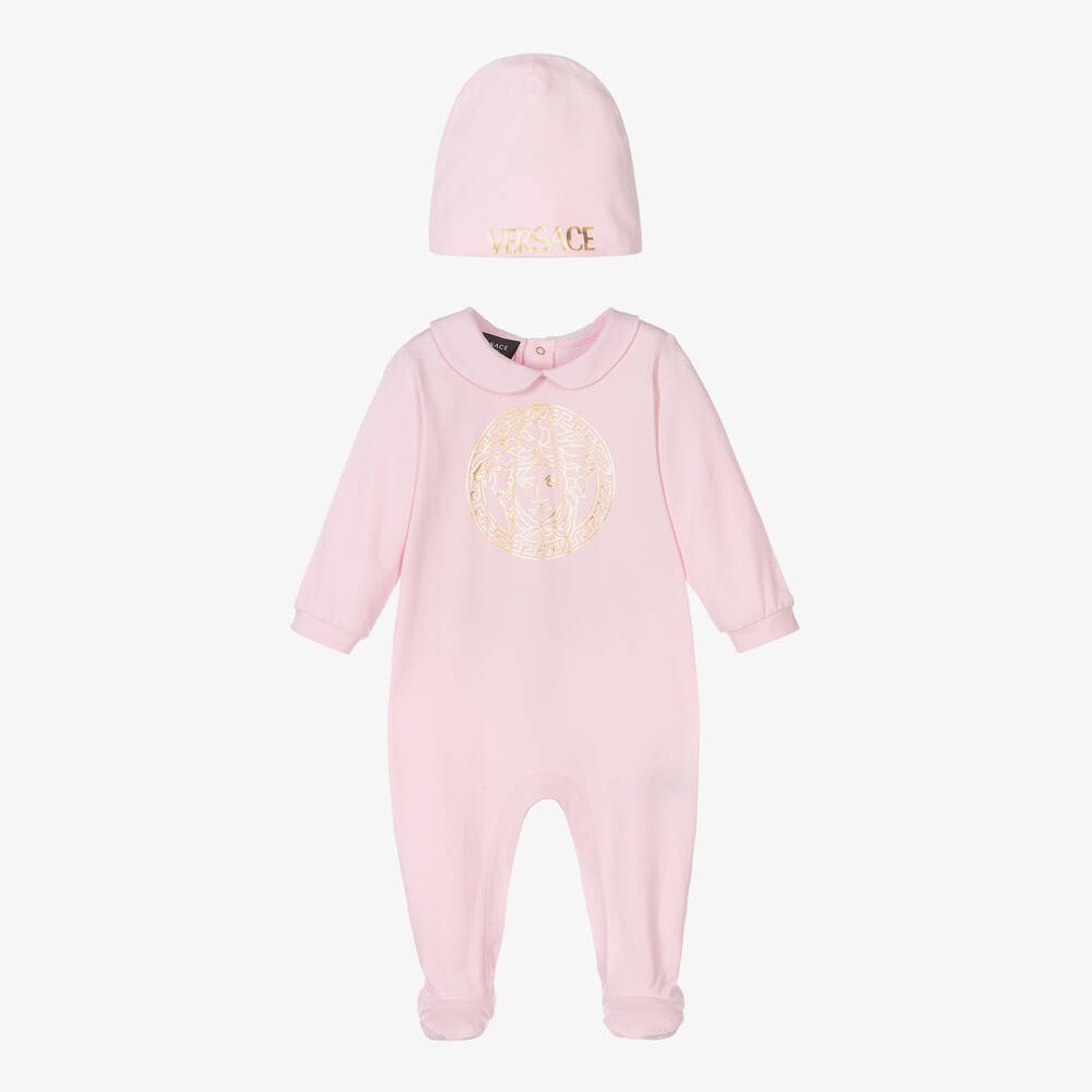Versace - Pink Logo Babygrow Gift Set | Childrensalon