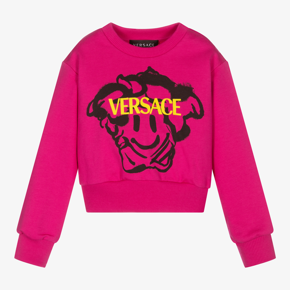 Versace-Pink Medusa Smiley Sweatshirt | Childrensalon Outlet