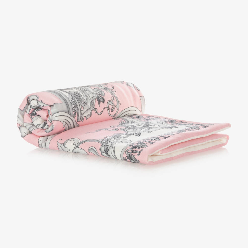 Versace - Серебристо-розовое одеяло Barocco (69см) | Childrensalon