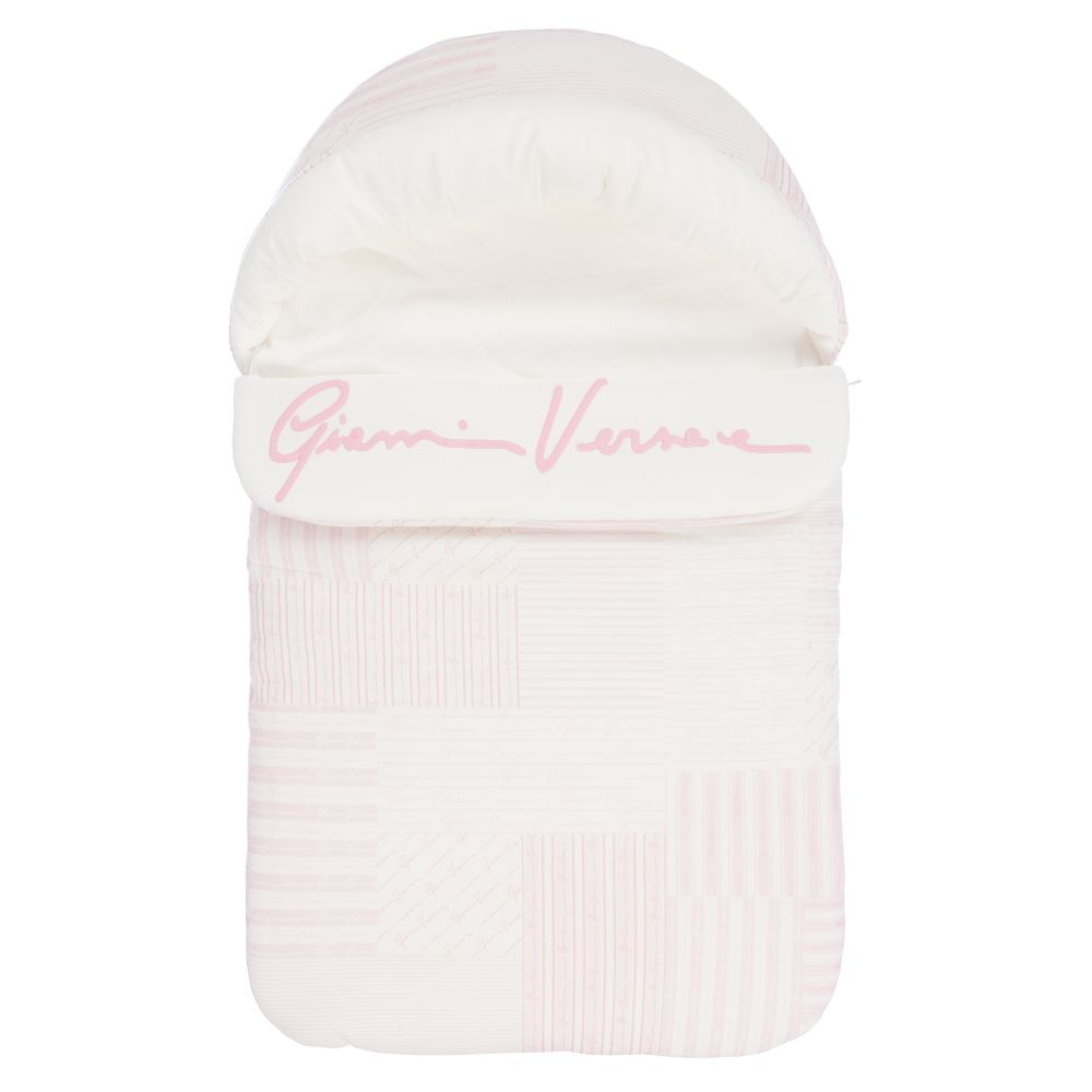 Versace - Babynest in Rosa und Weiß (77 cm) | Childrensalon