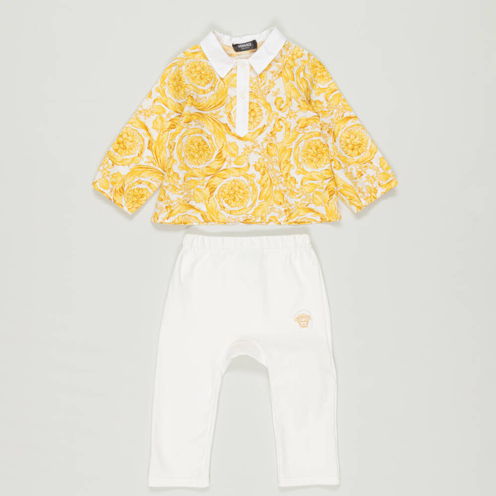 Versace-Preloved Baby Boys Gold Barocco Trouser Set (12-18 months) | Childrensalon Outlet