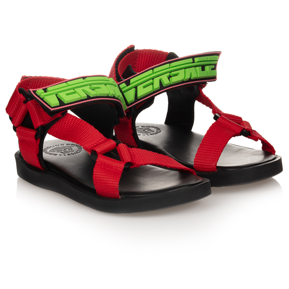 Versace - Red Velcro Sandals | Childrensalon