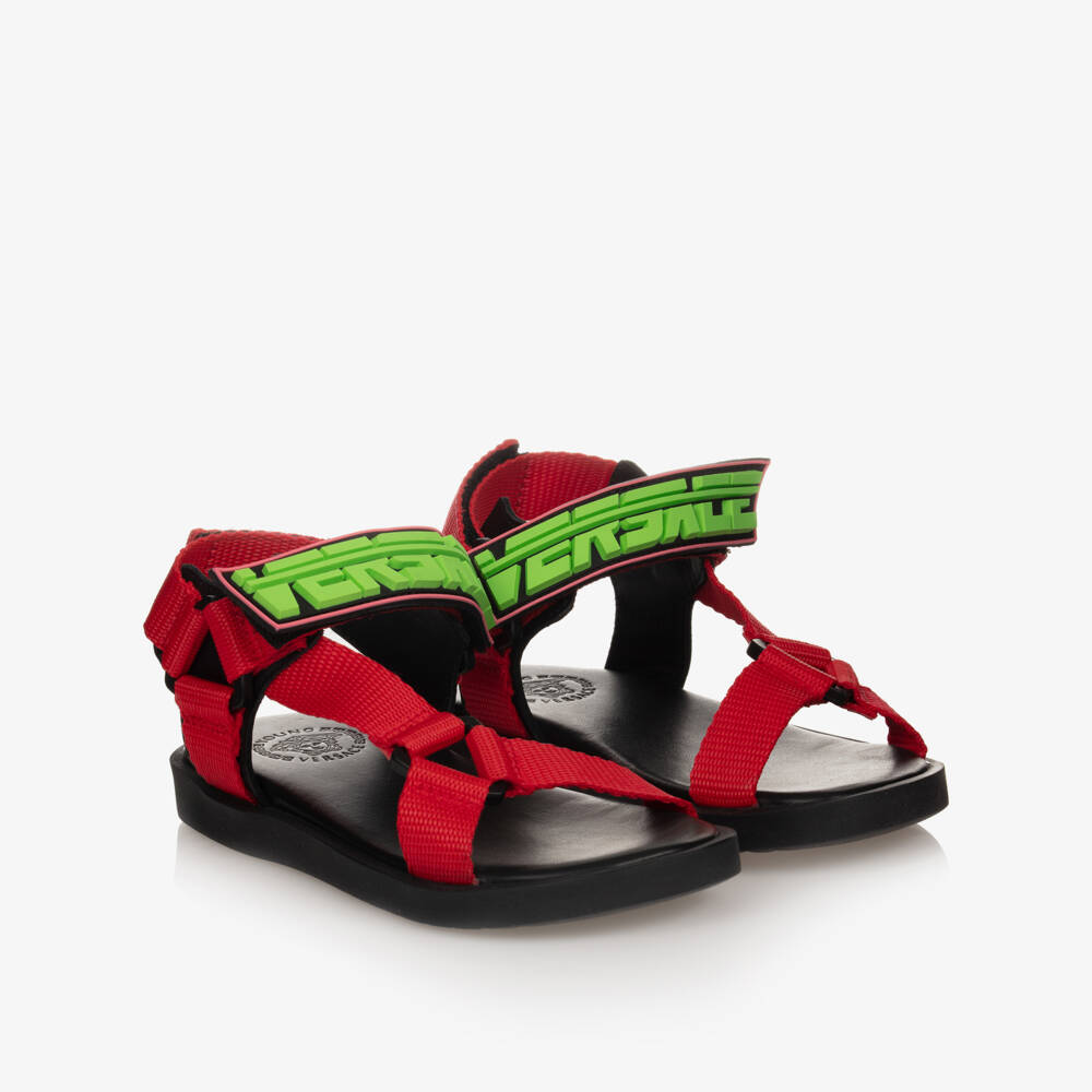 Versace-Red Velcro Sandals | Childrensalon Outlet