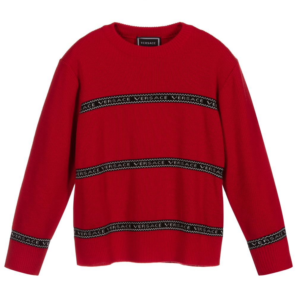 Versace - Red Wool Logo Sweater | Childrensalon
