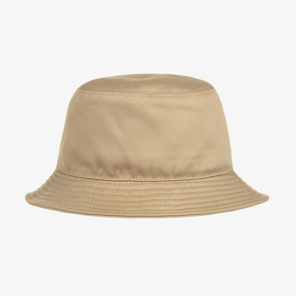 Versace-Teen Beige Cotton Bucket Hat | Childrensalon Outlet