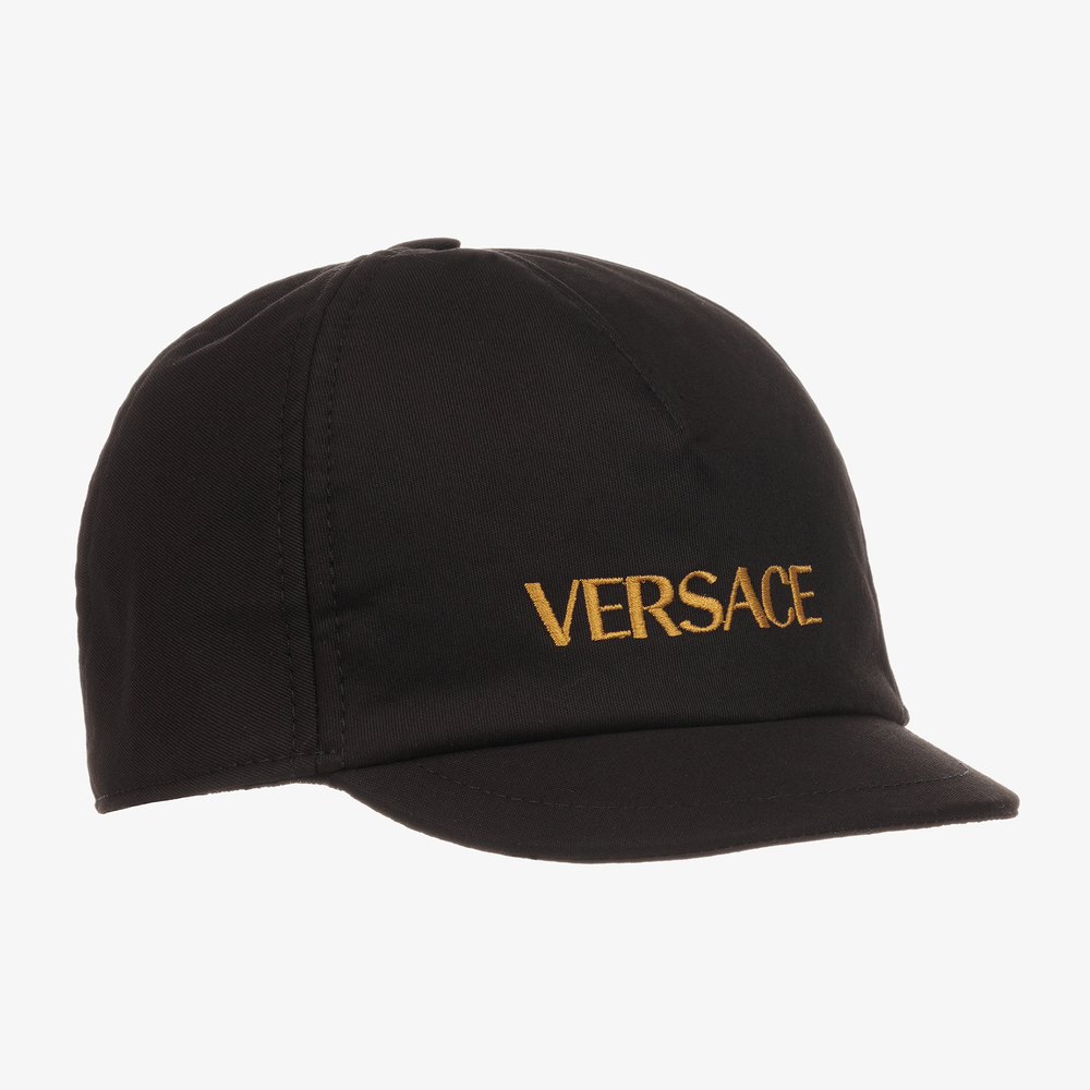 Versace - Casquette noire en coton Ado | Childrensalon