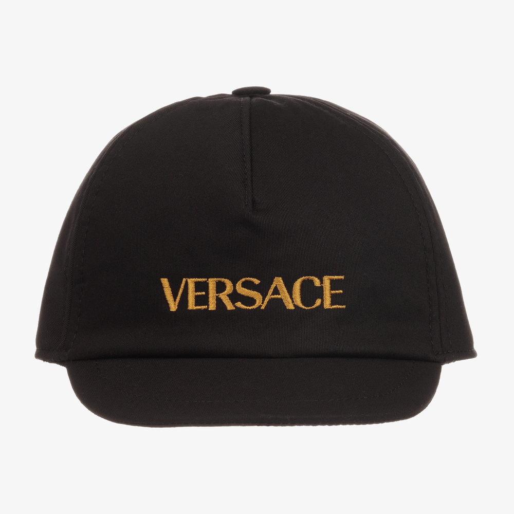 Versace-Teen Black Cotton Logo Cap | Childrensalon Outlet