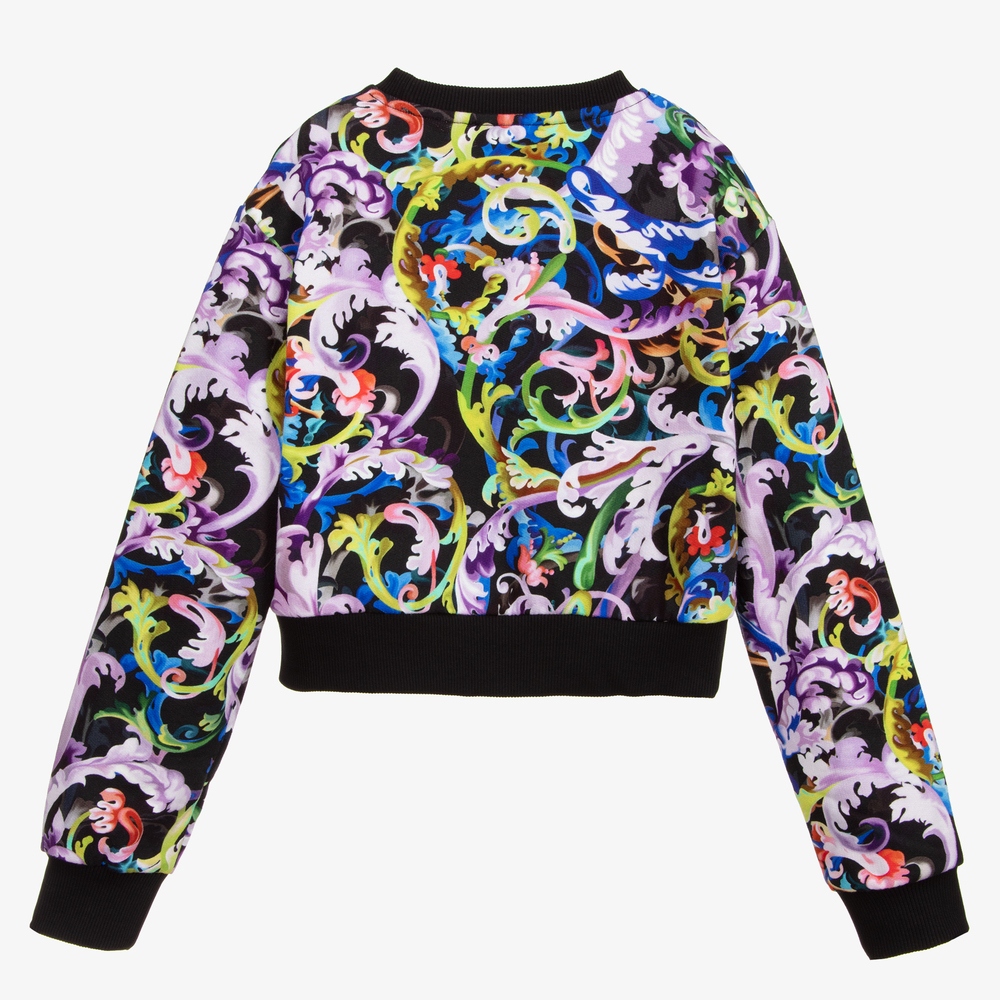 Versace-Черная укороченная толстовка для подростков | Childrensalon Outlet