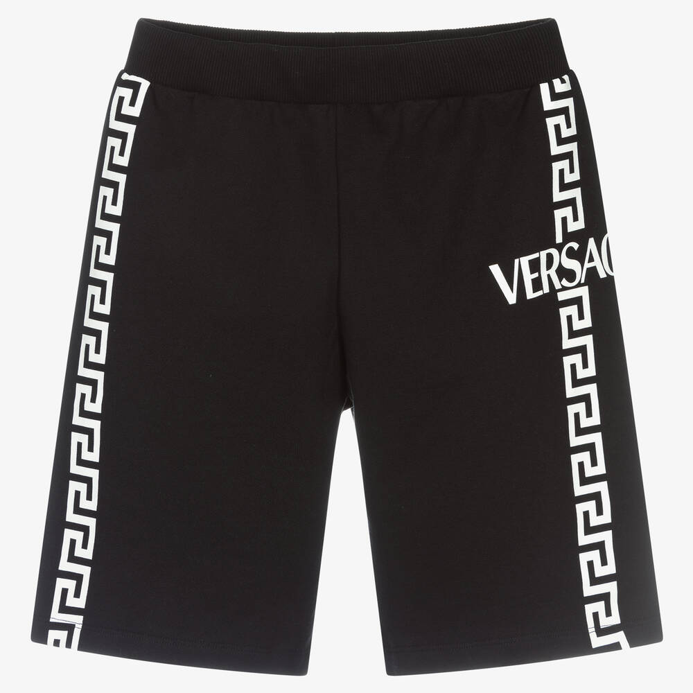 Versace - Teen Black Greca Logo Shorts | Childrensalon