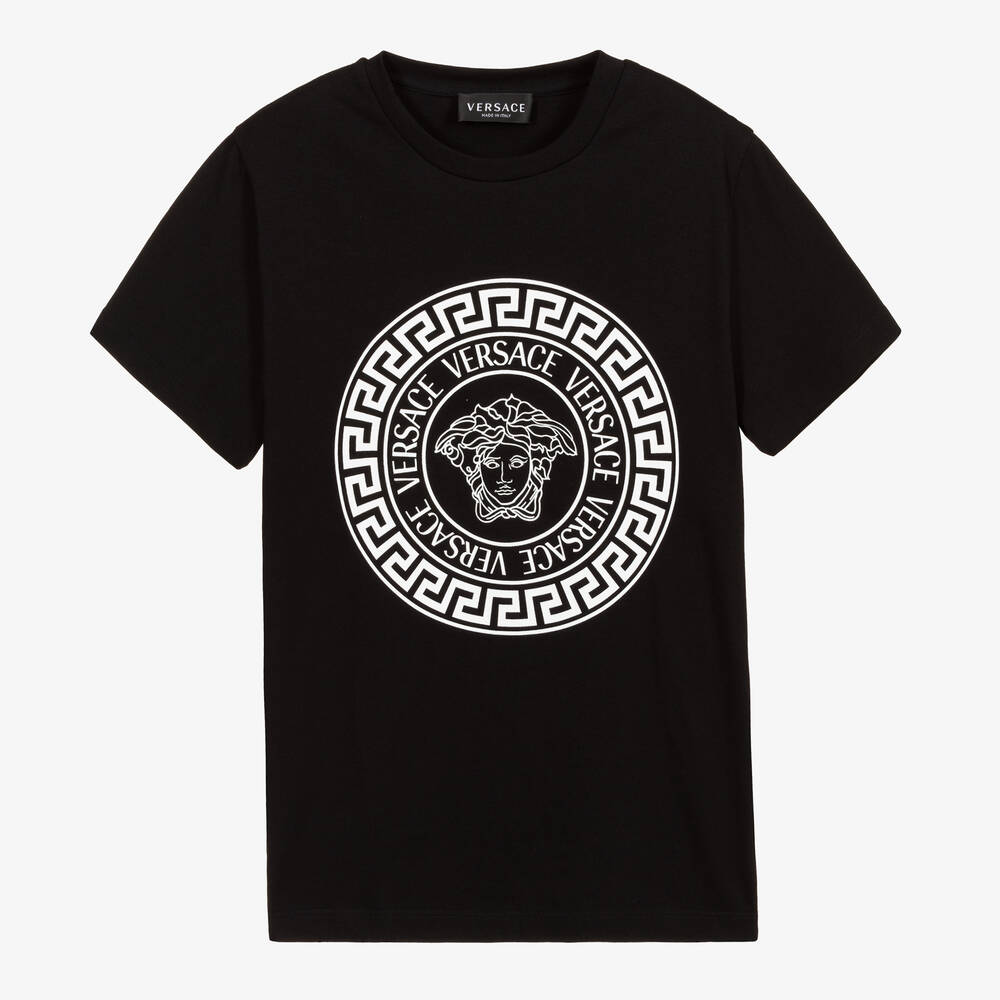 Versace - Teen Black Medusa Logo T-Shirt | Childrensalon