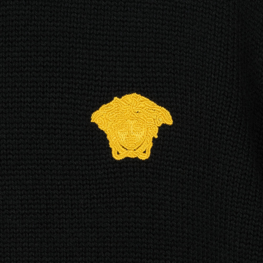 Versace-بلوفر صوف محبوك لون أسود | Childrensalon Outlet