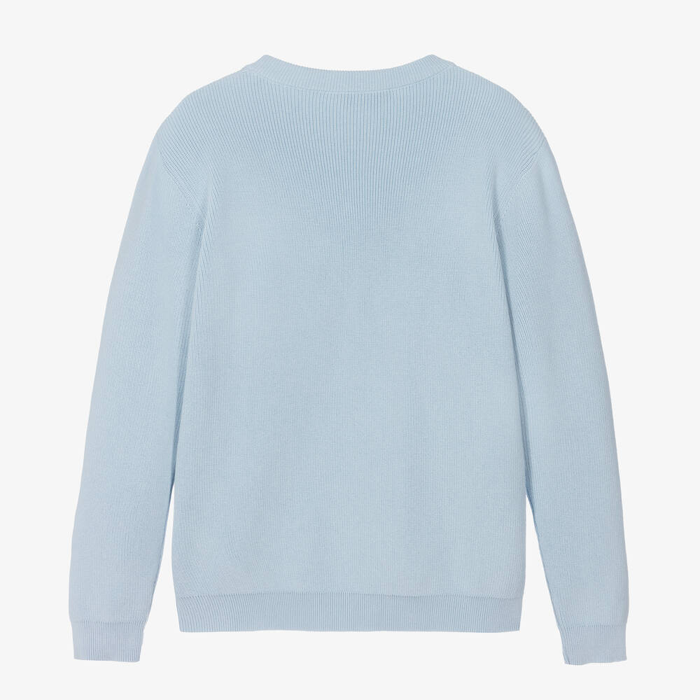 Versace-Teen Blue Cotton Knit Sweater | Childrensalon Outlet