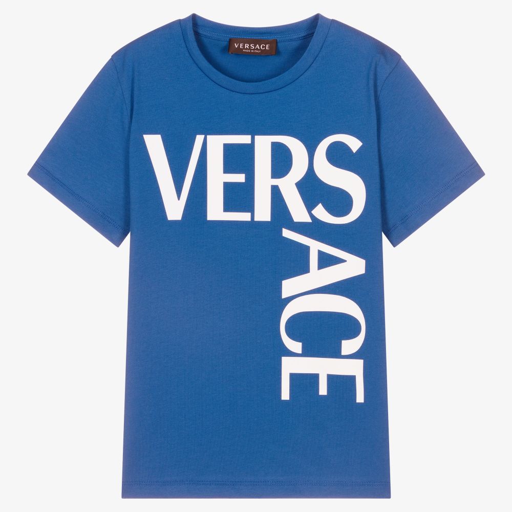 Versace - تيشيرت تينز قطن لون أزرق | Childrensalon