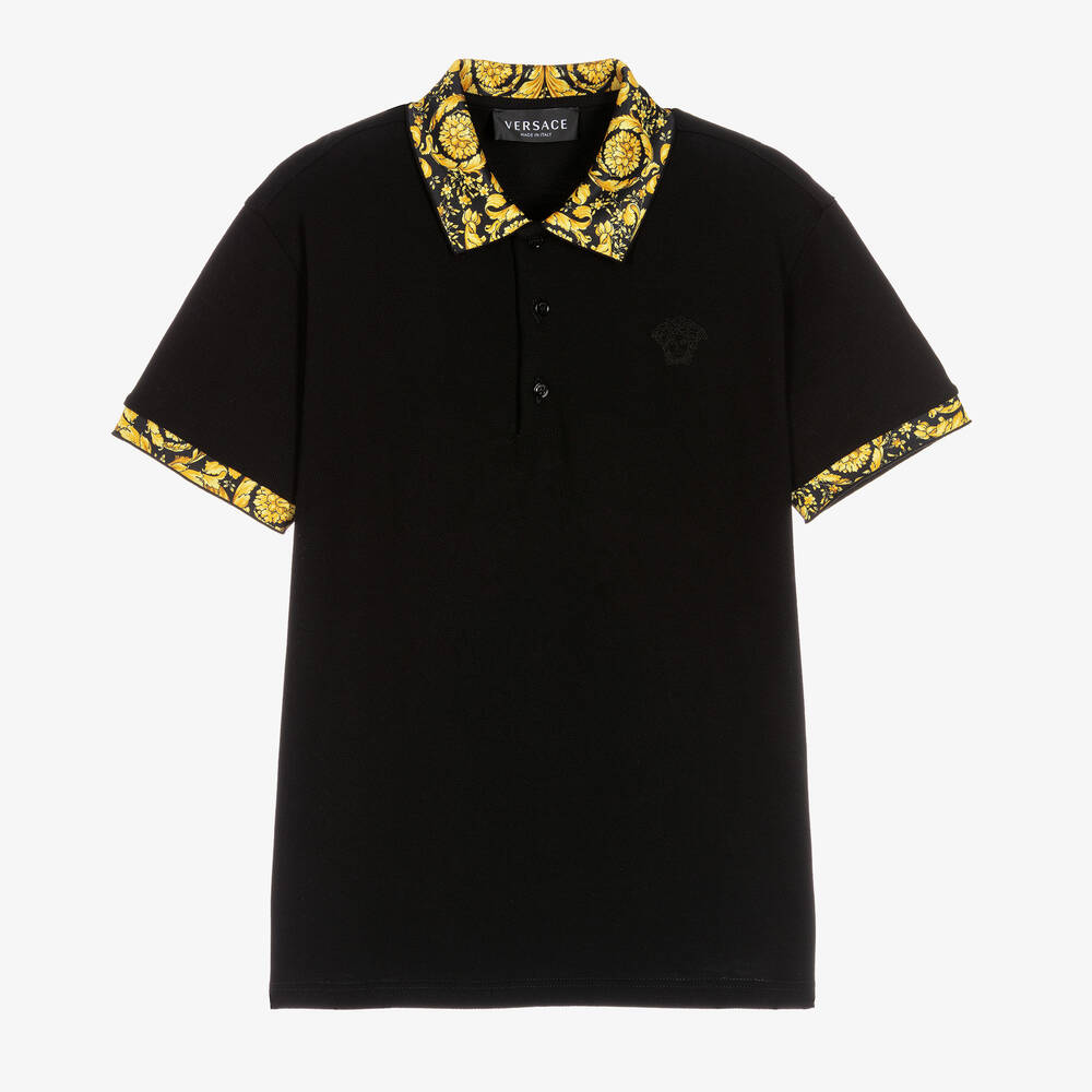 Versace - Рубашка поло с принтом Barocco для мальчиков-подростков | Childrensalon