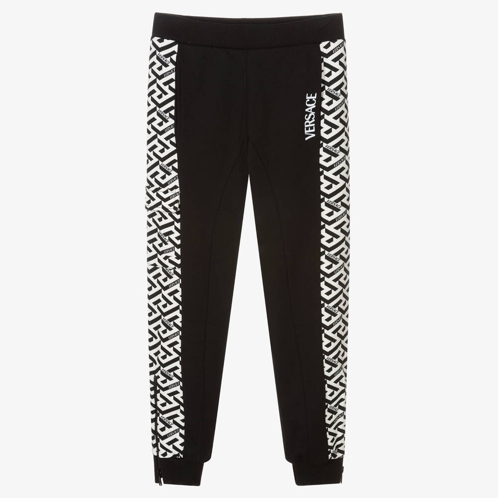 Versace-Teen Boys Black Cotton Joggers | Childrensalon Outlet