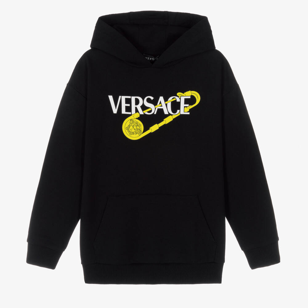 Versace - Sweat noir en coton ado garçon | Childrensalon