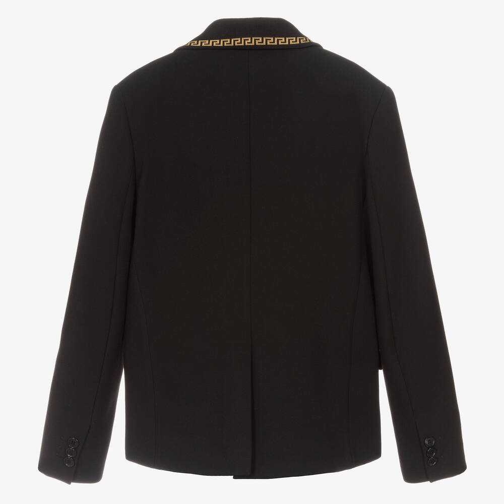 Versace-جاكيت بلايزر لون أسود وذهبي تينز ولادي | Childrensalon Outlet