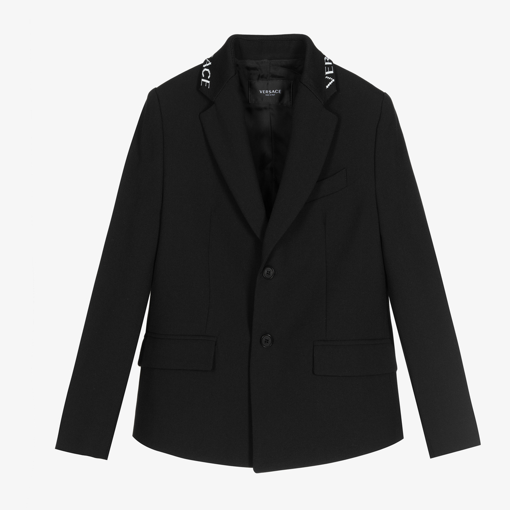 Versace - Teen Boys Black Logo Blazer | Childrensalon