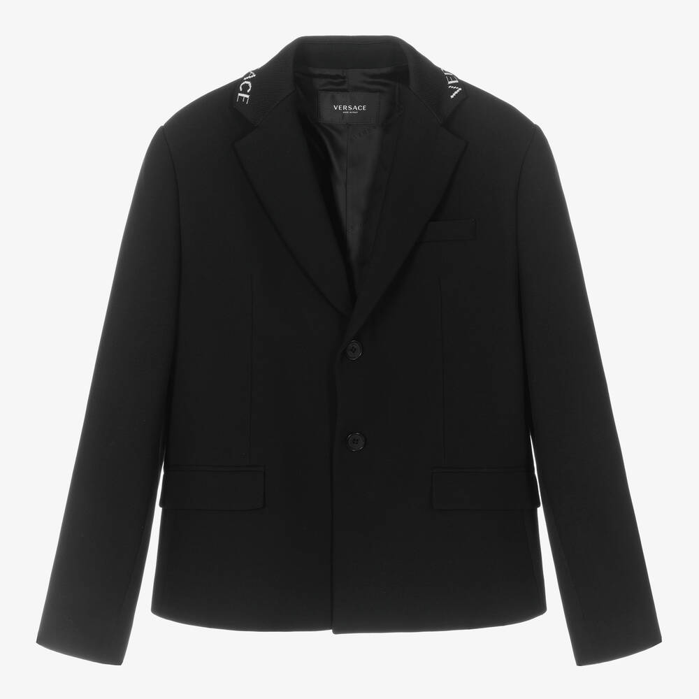 Versace - Teen Boys Black Logo Blazer | Childrensalon