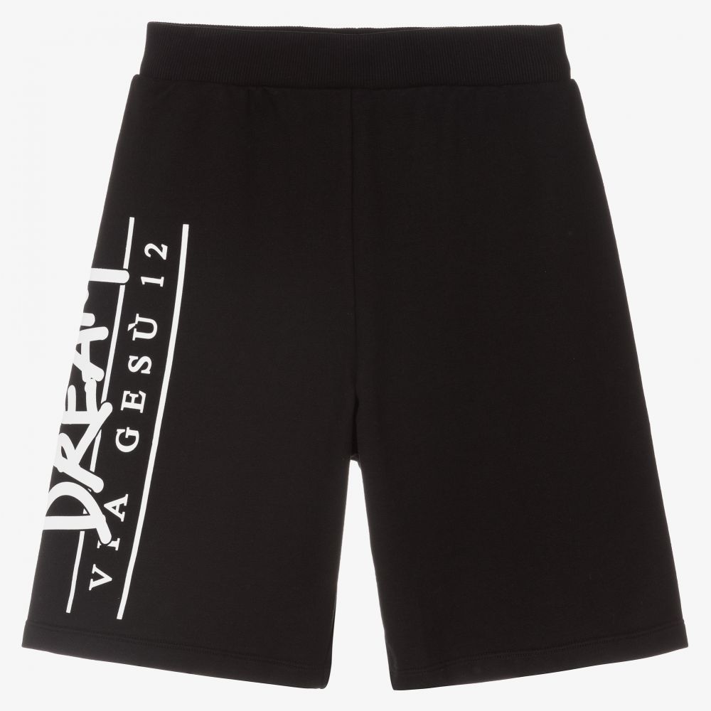 Versace - Teen Boys Black Logo Shorts | Childrensalon