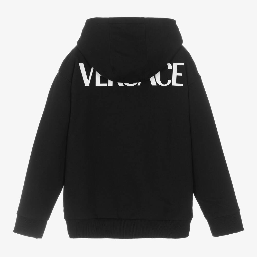 Versace Teen Boys Black White Medusa Hoodie Childrensalon Outlet