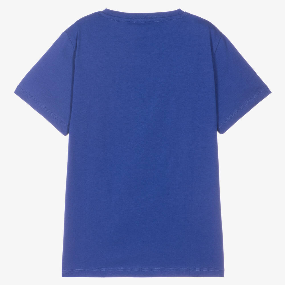 Versace-Teen Boys Blue & Black Logo T-Shirt  | Childrensalon Outlet